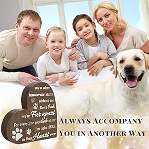 Maitys Pet Memorial Gifts Bereavement Remembrance Gifts for Loss of Dog Cat Sympathy Condolence Gifts Heart Shaped Wood Sign When Tomorrow Starts Without Me Wooden Plaque for Table Desk Decor (Brown)