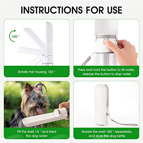 VIBIRIT Dog Water Bottle for Walking Portable Dog Water Dispenser Pet Travel Drink Cup With Rotatable Clamshell Sink - Image 6