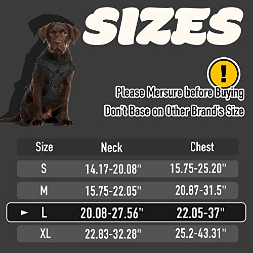 Petage Tactical Dog Harness For Small Medium Large Dogs No Pull Adjustable Soft Padded Dog Vest Reflective No-Choke Pet Oxford Vest With Easy Control Pet Vest Military Service Dog Harnesses(Blackl) #TOP4