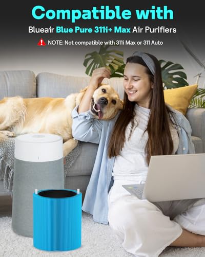 Image of Leemone 2 Pack Blue Pure 311i+ Max AllergenBlock Filter Compatible with Blue Pure 311i+ Max Air Purifier, Activated Carbon Filter