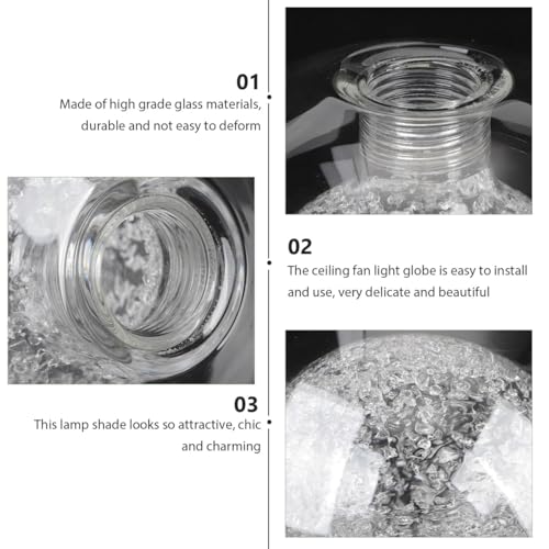 Image of Angoily G9 Glass Lamp Shade Replacement Double Layer Transparent Globe Light Cover 3.9 Inch Ceiling Lamp Shade for Home and Outdoor Decoration