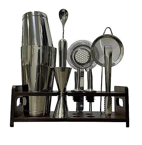 Set de Coctelería RUVOO 12 Piezas con Soporte Plateado miniatura 1