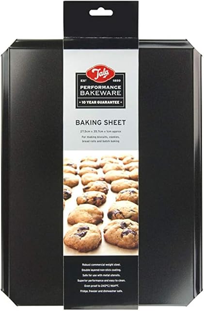 Tala Performance Baking Sheet, Professional Gauge Carbon Steel with Eclipse Non-Stick Coating, Perfect for Cooking and Roasting, 27.5 x 35.7 x 1 cm