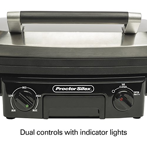 image for Proctor Silex 5-in-1 Electric Indoor Grill, Griddle & Panini Press, Op