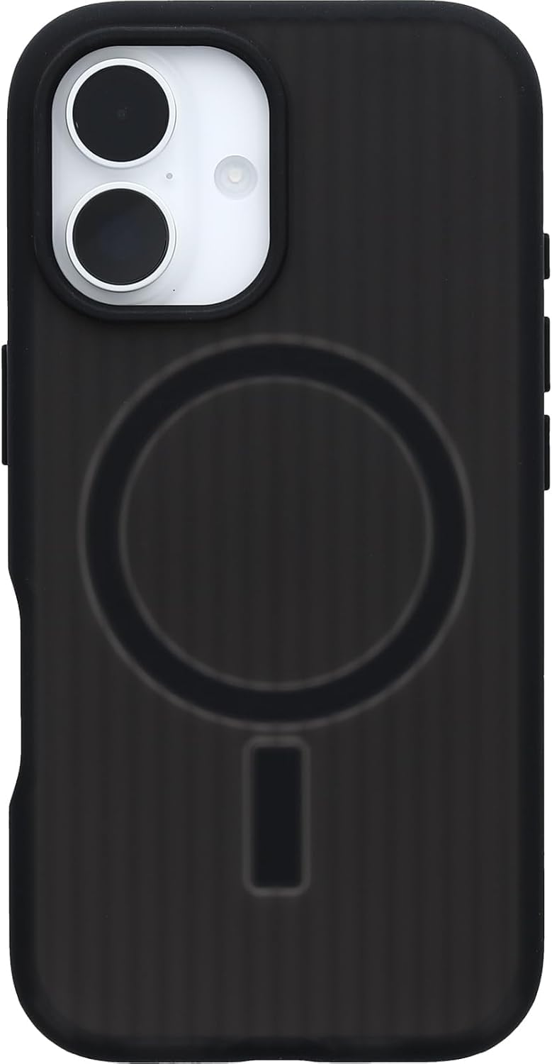 OtterBox iPhone 16 Case (Only) - Symmetry Series Soft Touch - Dark Echo (Black) - Snaps to Magsafe - Ultra Sleek - Raised Edges Protect Camera & Screen - Non-Retail Packaging