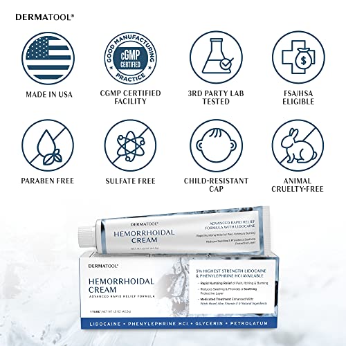 Hemorrhoid Treatment - Hemorrhoid Cream With 5% Lidocaine Highest Strength - Hemorrhoid Shrinking Treatment - Rapid Relief Of Pain, Swelling, Bleeding, Itching And Burning - Anal Fissure & Hemorrhoids #TOP2