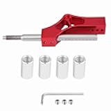 ARAMOX Shift Lever Extension, Car Stainless Steel Adjustable Height Lever Extension for Manual Shift Knob (Red)