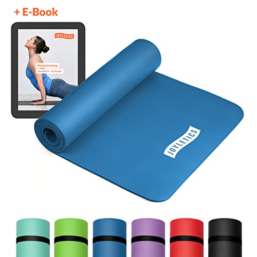 Joyletics® Colchoneta de Yoga »100« Esterilla Antideslizante Ideal para Yoga, Pilates o Gimnasia - práctica y Ligera - Dimensiones 183 x 61 x 1 cm en Azul
