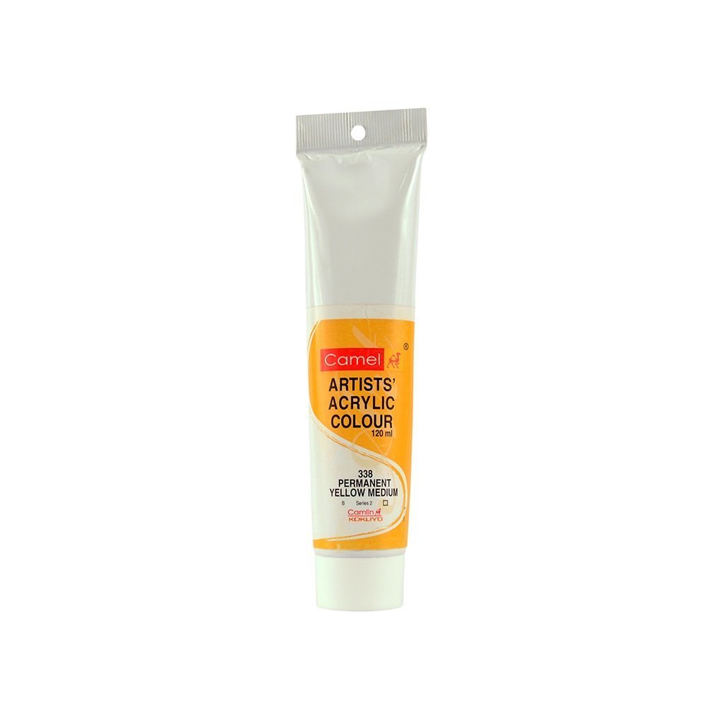 Camlin Kokuyo Artiste Acrylique Couleur tubes 120 ml Permanent Jaune Medium 338