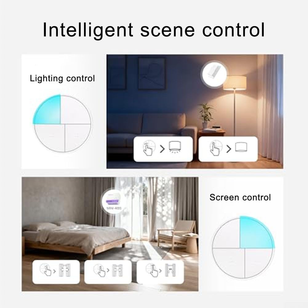 SNZB-01M - Interruptor inalámbrico 4 en 1 para Smart Scene Button con base magnética para automatización del hogar, 16 escenas por presión de encendido/doble/triple/larga, compatible con 2MQTT y para,
