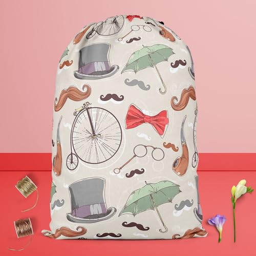 Image of ArtzFolio Vintage Retro Objects | Reusable Sack Bag | Bag for Gym, Storage, Vegetable & Travel