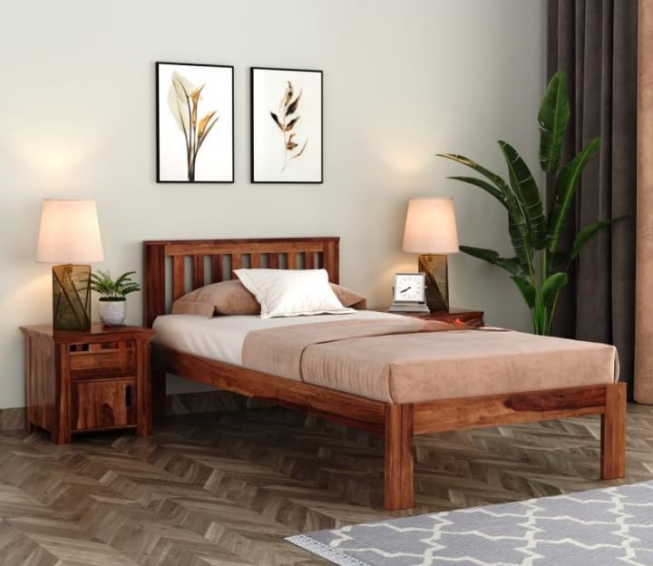 Zeno Double Size Sheesham Wood Bed for Bedroom (48x72) with 2 Years Warranty | Office Furniture | Living Room Cot | Wooden Bed | Daybed |Traditional Beds | Bedroom Furniture |-image-49