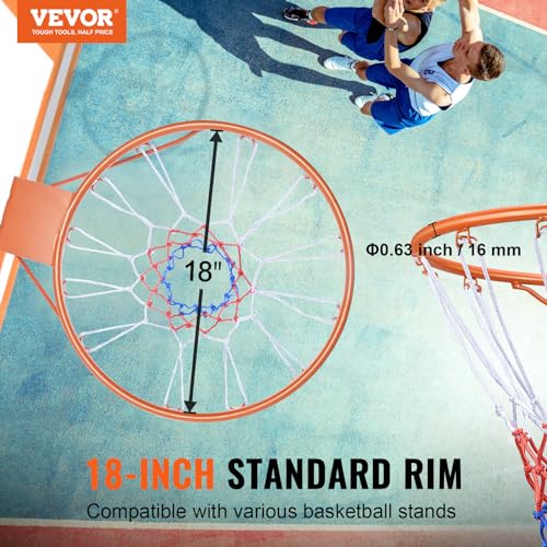 VEVOR Basketball Hoop/Rim, Adjustable Height Portable Backboard Court, Basketball Goal, Mobile Stand with Wheels Weighted Base, Youth&Adults, Outdoor/Indoor2