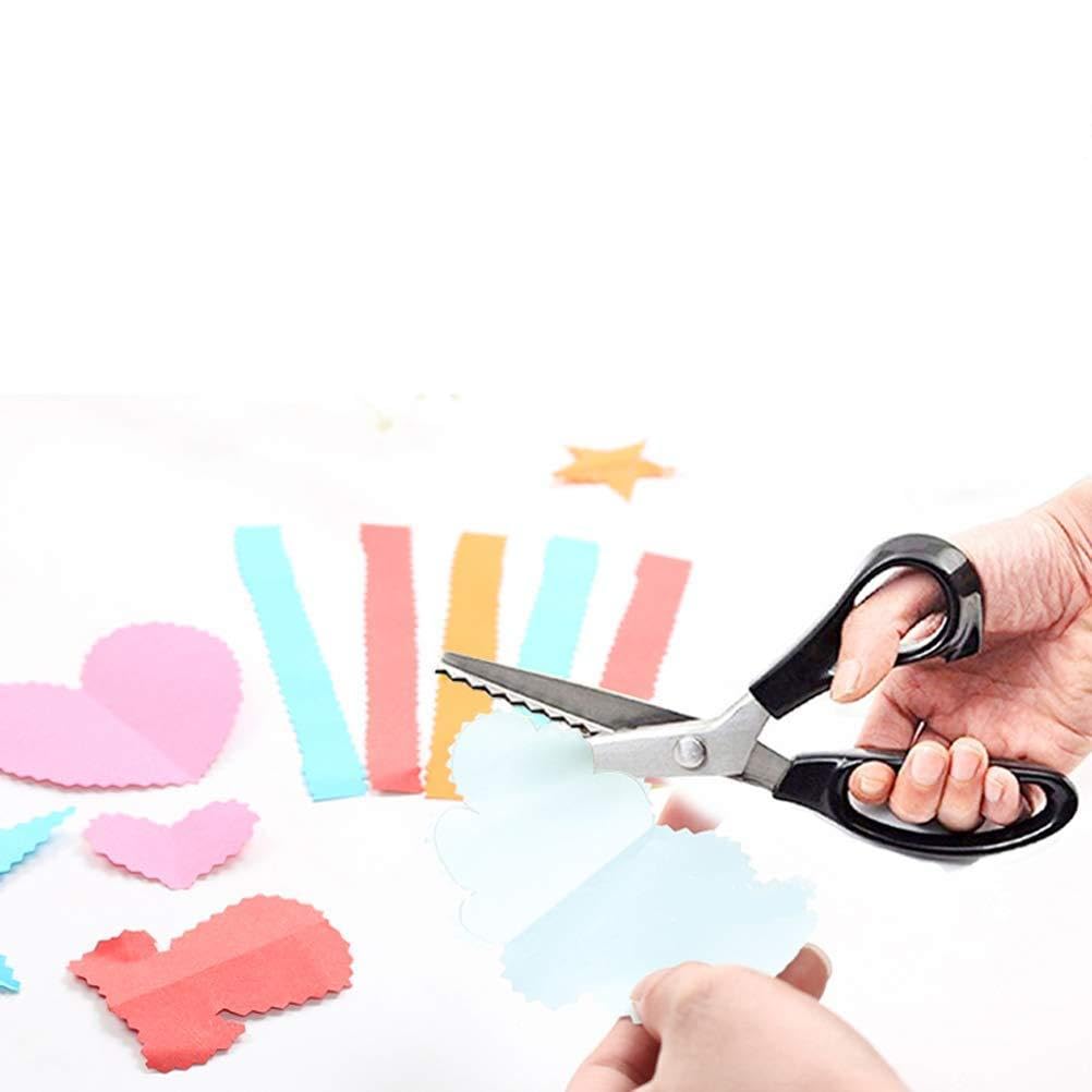 Pinking Shears,Stainless Steel Dressmaking Scissors,Serrated Scalloped Blades,Professional Sewing Scissors,for Fabrics Dressmaking,Arts and Crafts,with Comfort Grip Handle. (Serrated, 3mm)