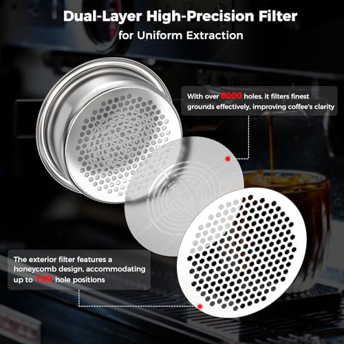 Image of IKAPE Espresso 54mm Portafilter, Coffee Portafilter with Silicone Handle, Fits 54mm Breville Barista Series BES870 /878 /880 Machine & Solis Barista Machines, with 16g Capacity Filter Basket