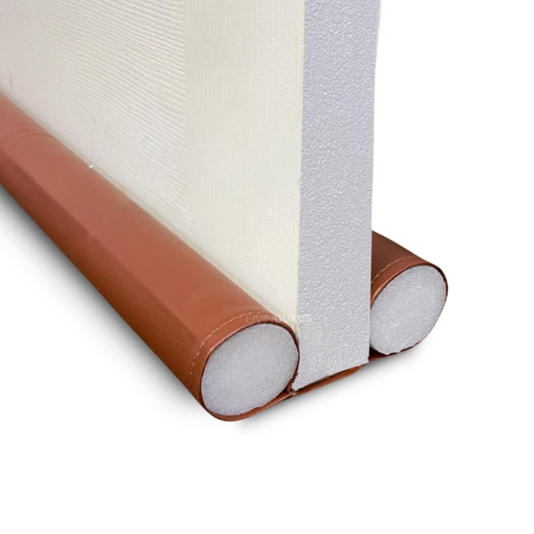 LIVINGURUS PVC Door Guard – 48 Inch Door Gap Filler Strip (Pack of 4) | Draft Stopper for Door Bottom | Soundproof, Noise Reducer, Energy-Saving Seal | Dust & Insect Blocker for Home & Bathroom