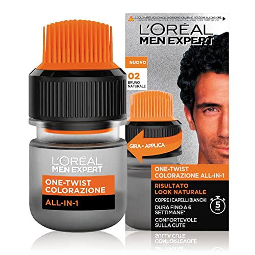 L'Oréal Paris Men Expert Herren Coloration One-Twist All-in-One, natürliches Ergebnis, einfache und schnelle Anwendung, naturbraun (02)
