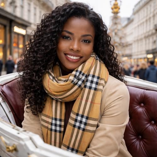 KARMA.DIEM XXL Oversize Scarf Women & Men - Cuddly Soft Cashmere Feel Tartan Check Scarf - Large Checked Plaid Scarf in Scottish Style - Fashion Wrap 180 x 68 cm - Unisex