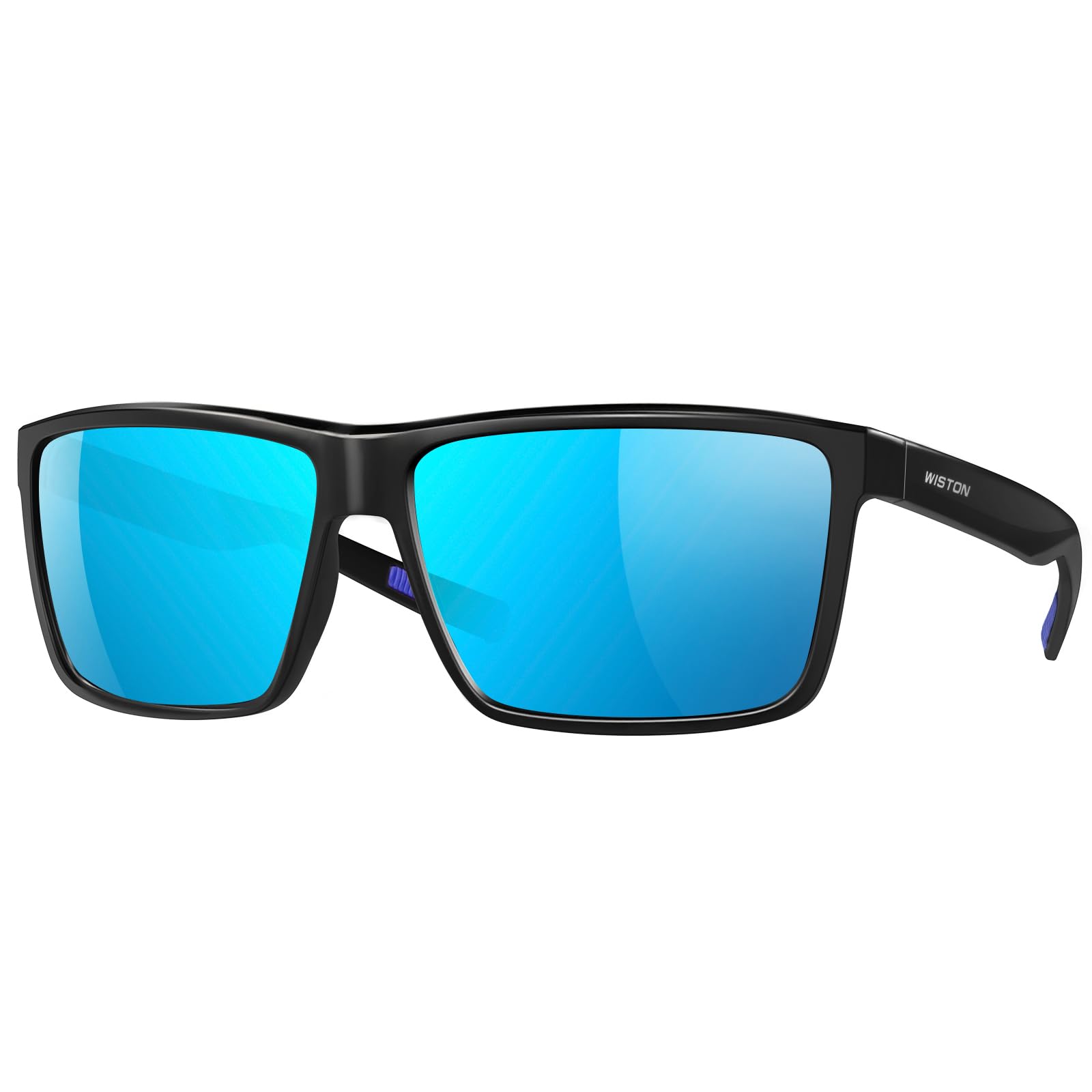 WISTON Polarized Sunglasses for Men Women Large Rectangular Classic UV400 Protection Driving Fishing Shades Sun Glasses Bl...