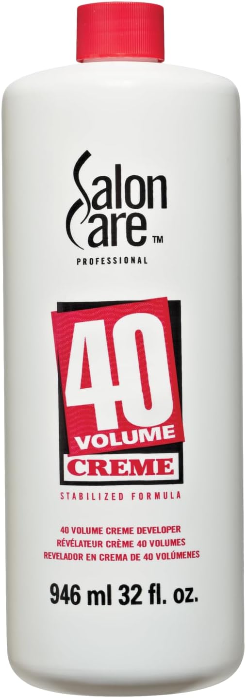 Salon Care 40 Volume Creme Developer, Strong Lift Formula, Easy to Handle Cream Consistency, Can Be Used as a Bleach Booster, 32 Ounce