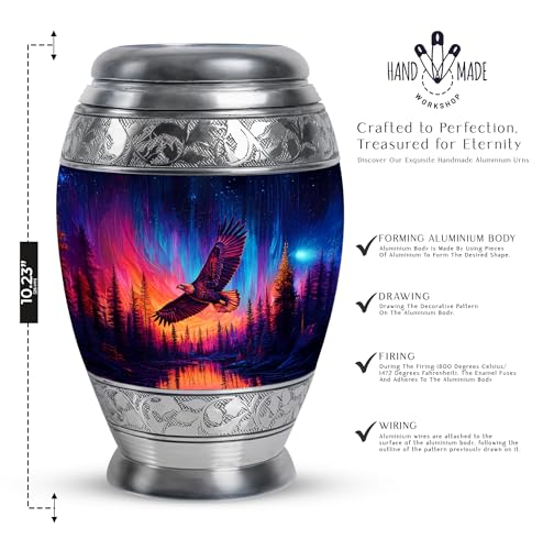 Image of Eagle Urn Keepsake Urn for Ashes for Women 1 Large & 4 Small | Small Cremation Urns for Human Ashes Adult Male & Female, Funeral Urns for Adult Human, Ashes Urns Human Remains