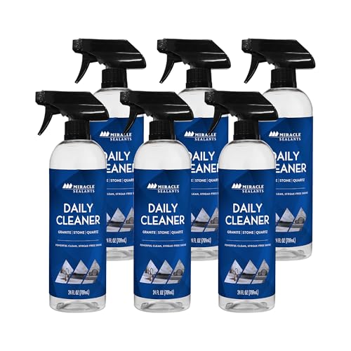 Miracle Sealants Daily Cleaner for Granite, Quartz, Marble, Quartzite, Countertops pH Neutral, 24 oz, 6 Pack