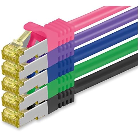 Cable de Red Cat.7 10GB/s RJ45 5-Colores 0,5m Cover