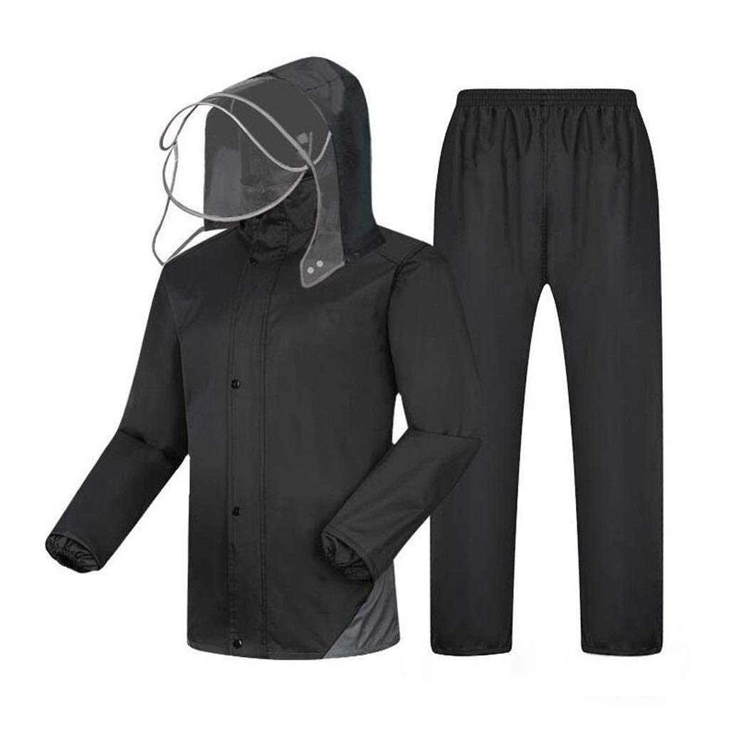 Chaquetas Impermeables Traje de Lluvia con Capucha Adultos A Prueba de Lluvia A Prueba de Viento Trabajo al Aire Libre Motocicleta Pesca Senderismo Caza (Color: B, Tamaño: XXXXL) (A XXL)