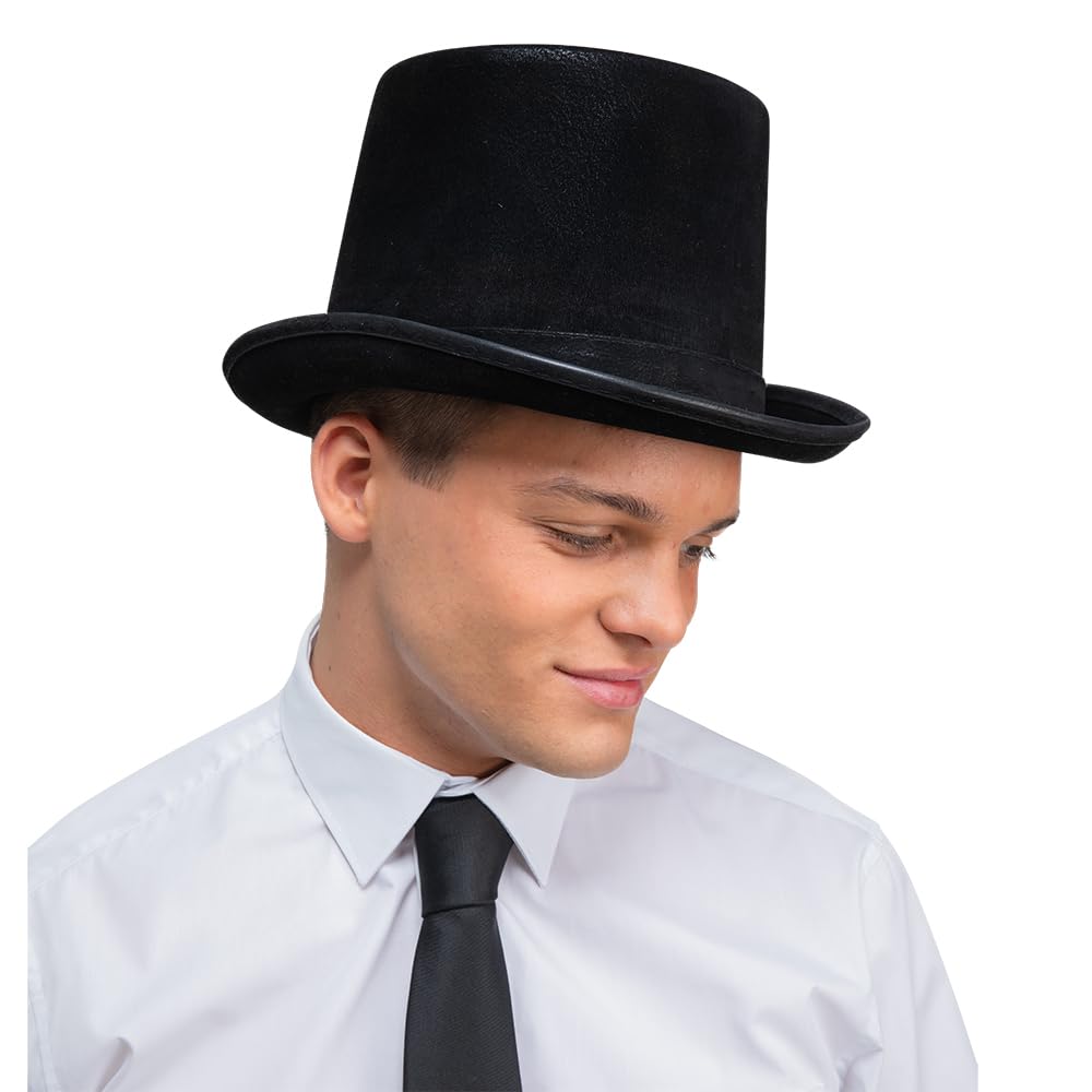 Wicked Costumes Deluxe Black Top Hat with Perfect Fit Liner Fancy Dress Accessory