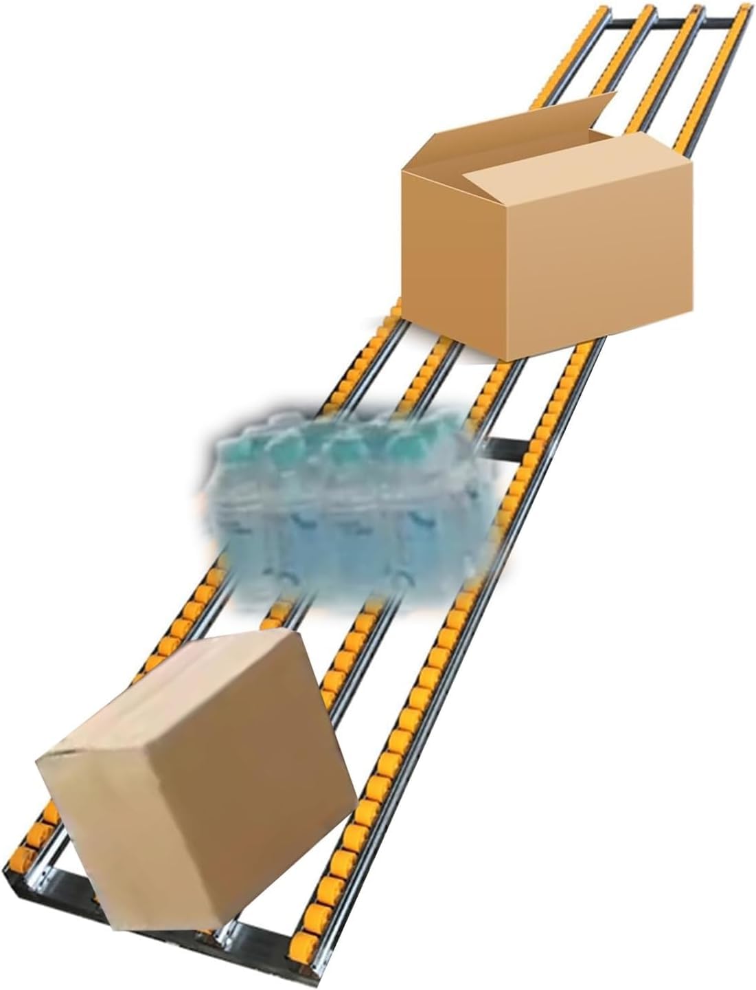GTHTUHFD Unloading Pulley Conveyor Roller,Unpowered Conveyor Slide - 40Cm Width, 1M Length, Durable Stainless Steel Frame With Plastic Rollers For Cargo Handling & Carton Tra,W 50cm-3m/9.8ft
