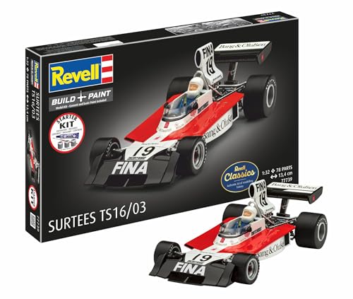 Revell Surtees TS16/03 Kit de démarrage 77739 Échelle 1:32 Maquette en plastique avec couleurs de base, colle à maquette et pinceau