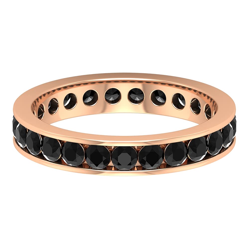 2 CT Black Diamond Eternity Ring for Women, April Birthstone Ring, Black Diamond Eternity Band Ring 