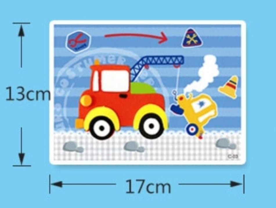 Image of TINY TOYS CO DIY Art & Craft Kits for Boys /Girls 4-8years Old Mess Free No Glue,No Scissors Art Kits, Fun Activity Drawing for Child (3D EVA Sticker Art)