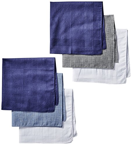 Dockers Men's 6 Piece Hankie Fashion Pack,Black/Blue Assorted,One Size