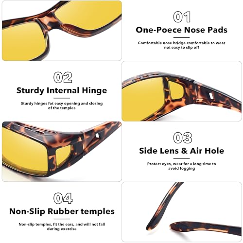 STORYCOAST Polarized Fit Over Glasses Sunglasses for Men Women Wrap Around Wear Over Sunglasses UV Protection3