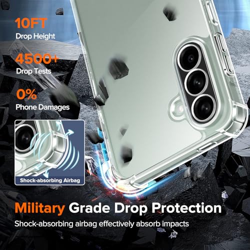 ivoler 4 in 1 Cover for Samsung Galaxy A56 5G Case with 3 Pack Screen Protector, Military Transparent Anti-Shock Protective - Clear ivoler 4 in 1 Cover for Samsung Galaxy A56 5G Case with 3 Pack Screen Protector, Military Transparent Anti-Shock Protective - Clear