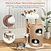 Luxus Kratzbaum mit 2-stöckiger Kratztonne | Katzenbaum mit Katzenschlafhaus, Sisalbrett,abnehmbarem Bett & Spielball | Stabiles Katzenmöbel für Mehrkatzenhaushalte | Kletterbaum Aktivitätsbaum