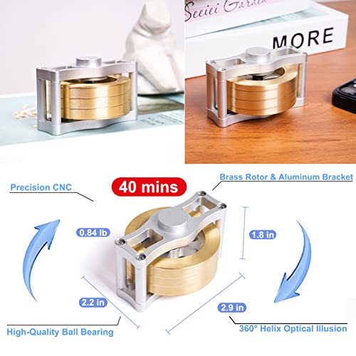 Desk Toys Kinetic Toy For Fidget，40Mins Supper Spinning Tops & 2Mins Ball, Gifts For Men Women,Cool Stuff Gadgets Things Toy For Kids Children Teens,Optical Illusion Office Stress Relief Toys #TOP1