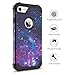 BENTOBEN iPhone 8/7 Case, Heavy Duty Shockproof 3 in 1 Slim Hybrid Hard PC Soft Silicone Bumper, Space Galaxy Design, Rose Gold, Nebula Purple