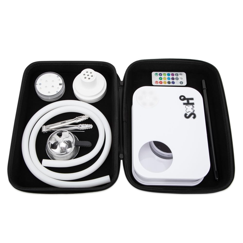 AB PRIME LINES Acrylic Hookah Shisha Set with Magical Remote - Mini Hookah with Led Light for Better Shisha Smoking - Portable Sheesha Hookah Set - Electric Hookah with Silicone Bowl - Black