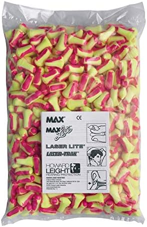 Howard Leight by Honeywell Laser-Lite Single-Use Earplug Refill Pack, SNR 35, 200 Pairs