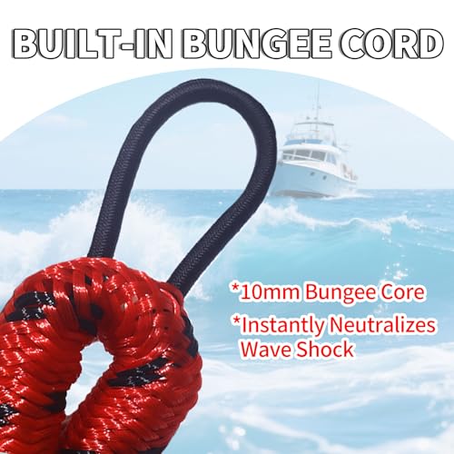 ZRSCHYG 3FT Bungee Dock Line for Boats, Dock Mooring Rope, 2-Pack (red&Black) — view 6