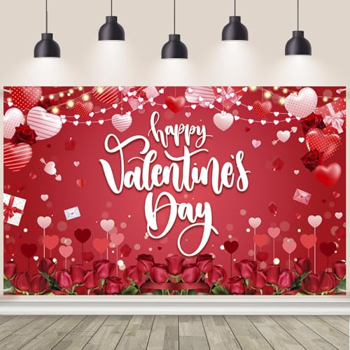 AIBIIN Happy Valentine's Day Backdrop Banner...