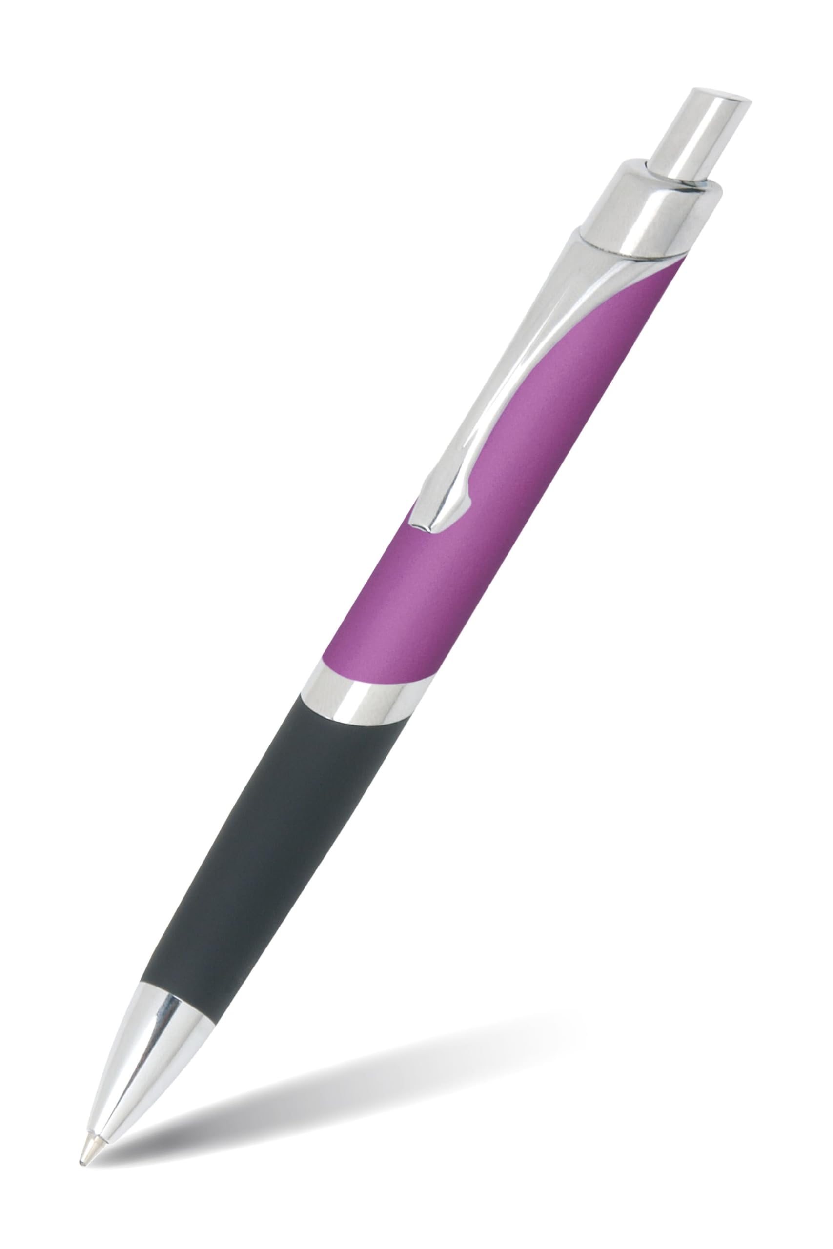 Online ballpoint pen Sporty Lilac, noble biro, retractable ball pen made of aluminum, replaceable refill, blue writing color
