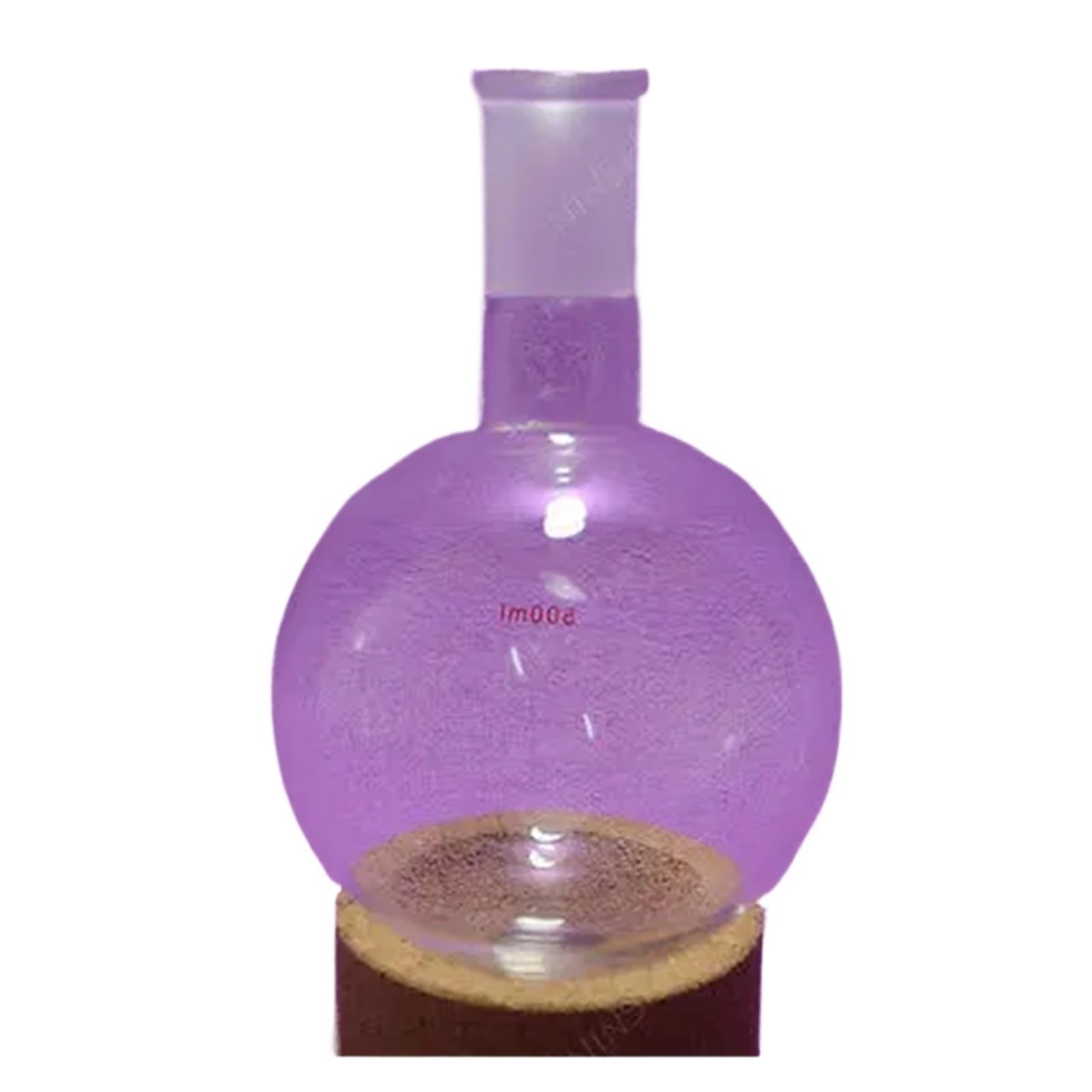 Matraz aforado de borosilicato, Matraz de Vidrio de Fondo Redondo de 500 ml, 24/40, 1 Boca, Botella de ebullición, Material de Laboratorio