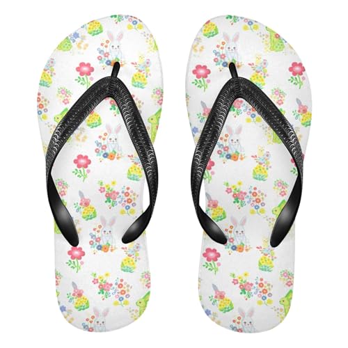 Burbuja Colorful Rabbits Flip Flops for Women Men, Soft Thong Sandals Rubber Slippers for Pool Beach Essentials