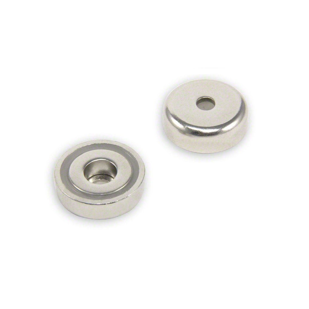 N42 Neodymium Pot Magnet for Arts, Crafts, Model Making, DIY, Hobbies, Office, and Home - 25mm dia x 8mm thick x 5.5mm c/bore - 20kg Pull