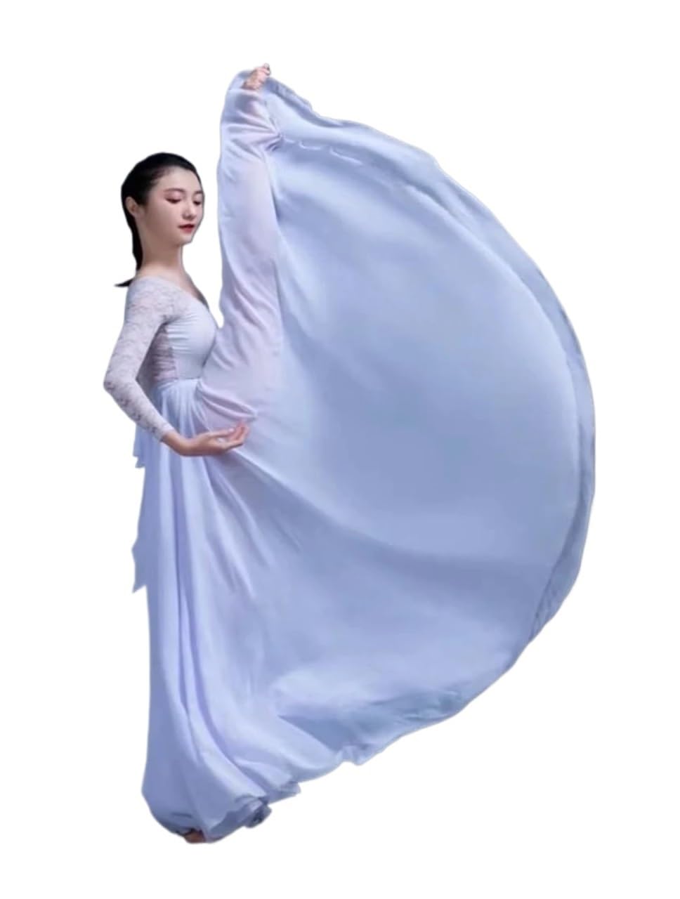 Falda de Gasa de una Pieza con Encaje for Danza clásica, Falda de Media Longitud for práctica de Danza del Vientre, Disfraces, Falda con Gran Vuelo de 720 Grados(Wine Red 360D,160cm)