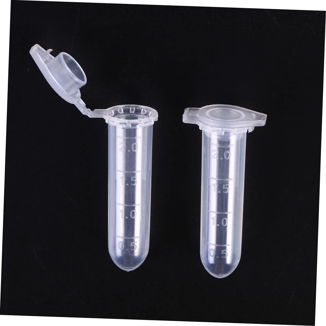 Tubo de Microcentrífuga de 2ml, Base Redonda, Tapa Flexible, Plástico Transparente, 1000 Piezas para Laboratorio