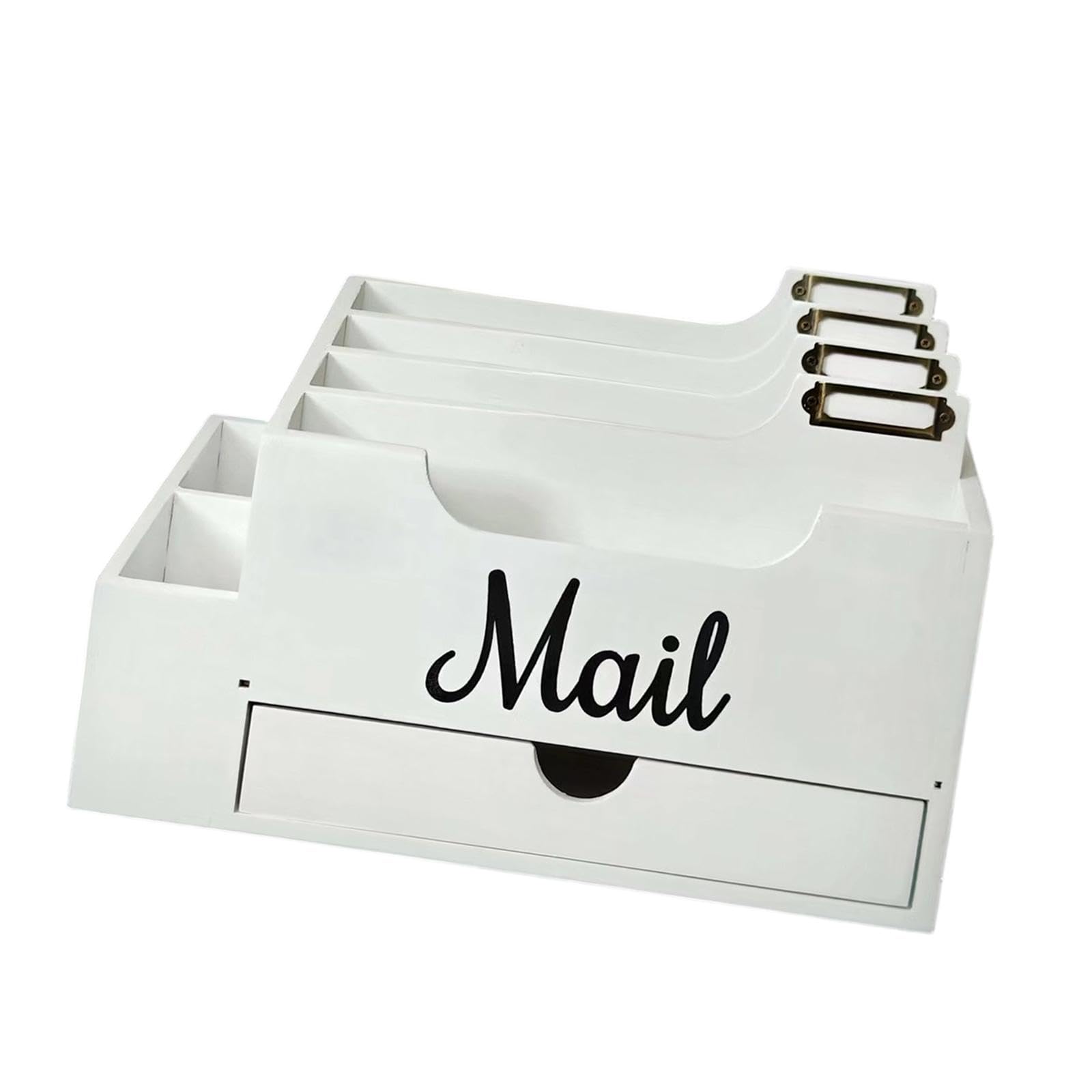 Baoblaze Organizzatore da banco, portadocumenti da tavolo, forniture per ufficio domestico, organizer da scrivania, porta documenti, carta, riviste, Bianco
